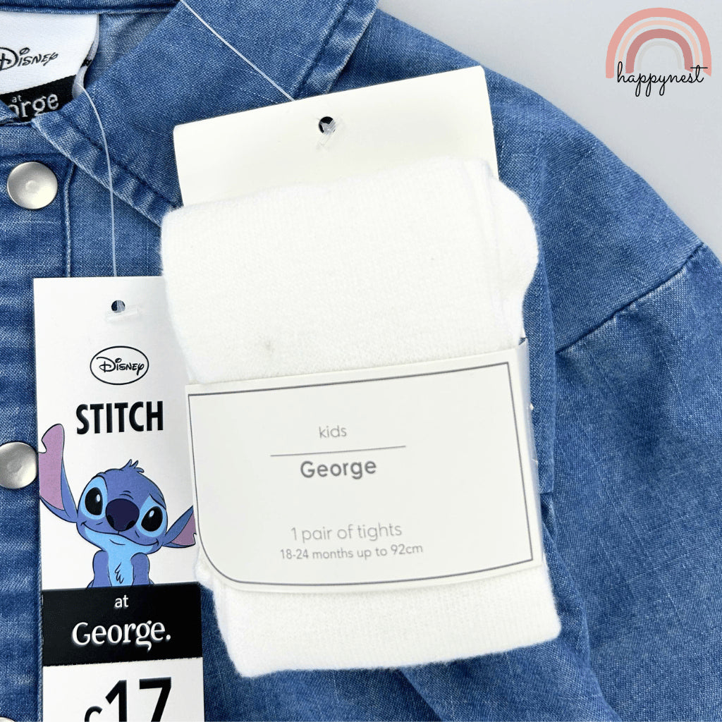 Lilo and Stitch Denim Dress with Stockings Baby Girl 6 - 36 Months AA185