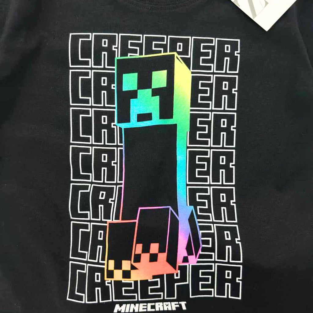 Minecraft Black Shirt + Shorts Set for Boys AA99 2-10 Years