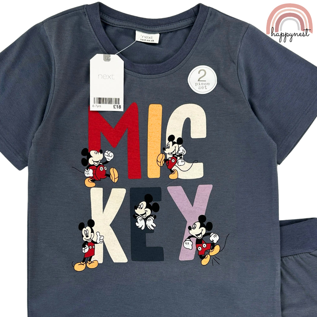 Next Mickey Dark Gray Shirt Short Terno Boys 2-10 Years AA170