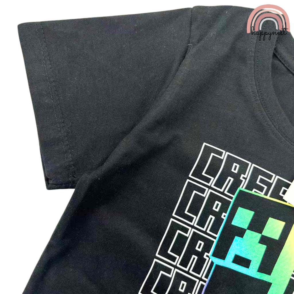 Minecraft Black Shirt + Shorts Set for Boys AA99 2-10 Years