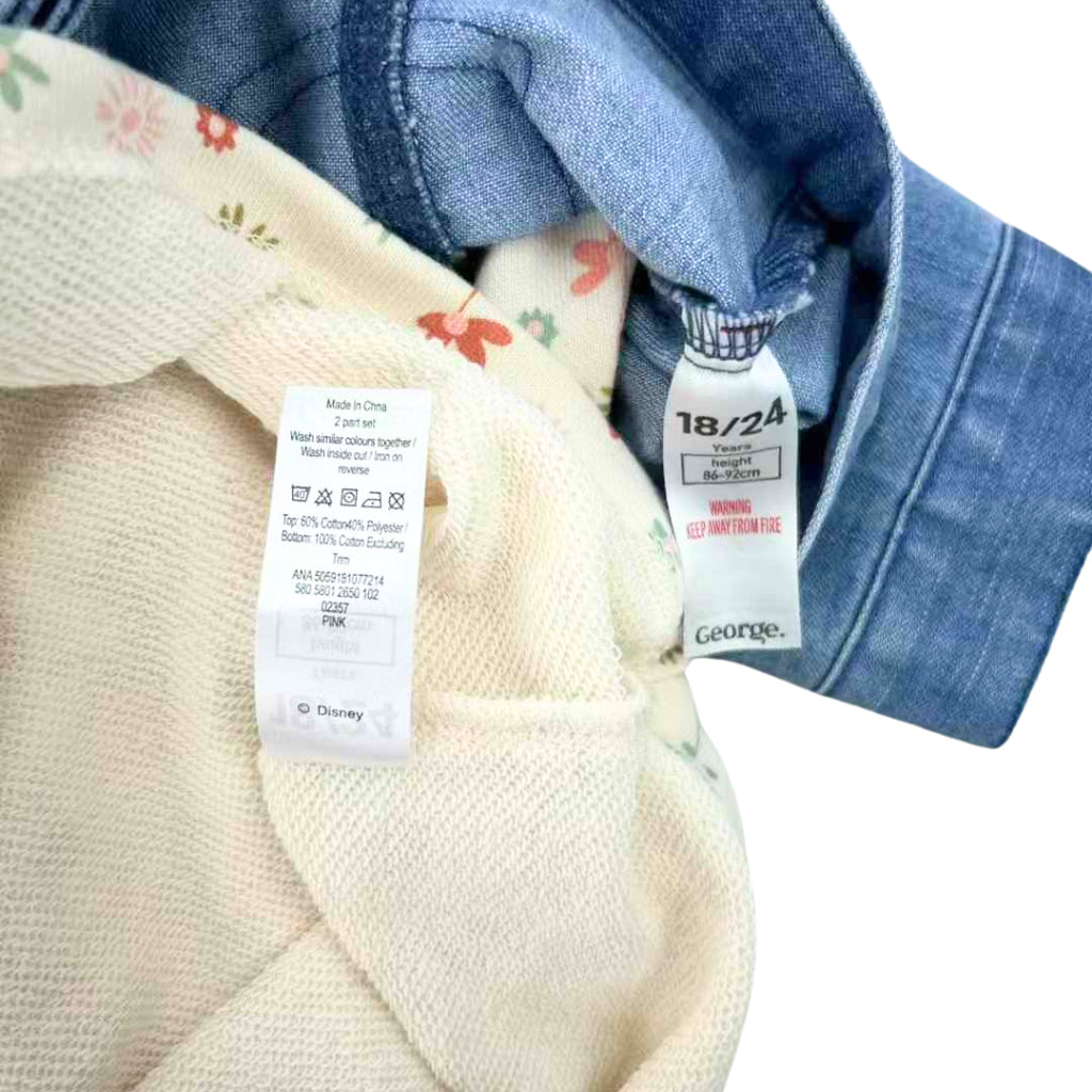 Happynest 2-Piece Baby Denim Jumper + Dress for Baby Girl 3-36M AA115