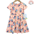Happynest Bluey Dress Peach for Girls 2-5 Years AA104