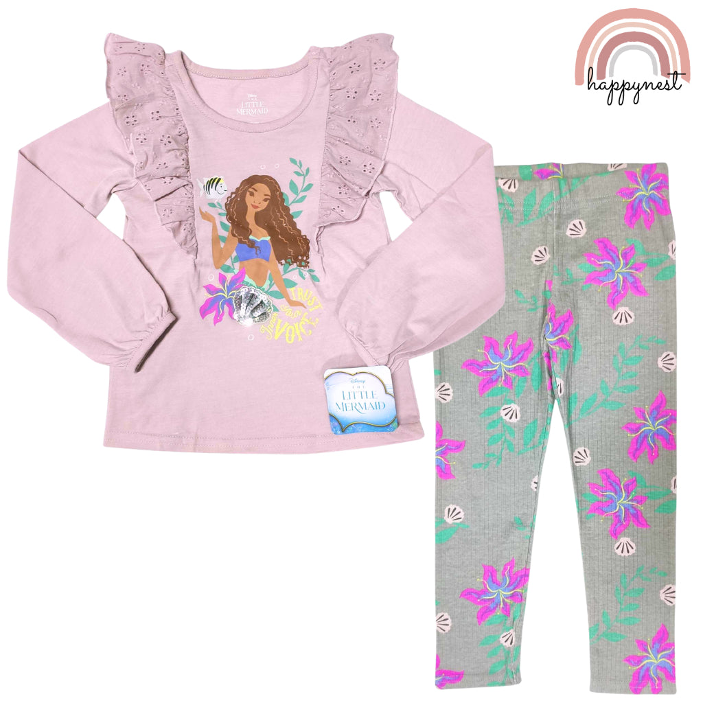 Little Mermaid Shirt + Leggings for Girls (4-6 Years Old) SS83