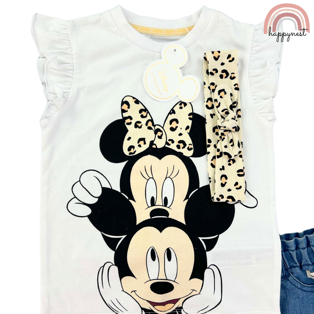 Minnie Shirt Denim Shorts Set 3-Piece Set for Girls 2-8 Years AA176