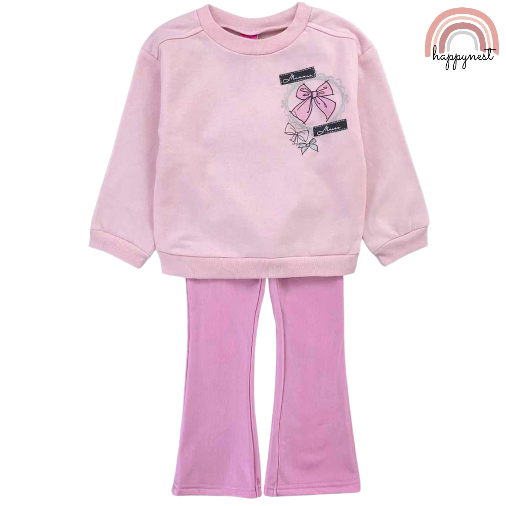 Happynest Disney HM Cute Minnie Mouse Ribbons OOTD Tracksuit Terno for Kids 2-6 Years Old SS338