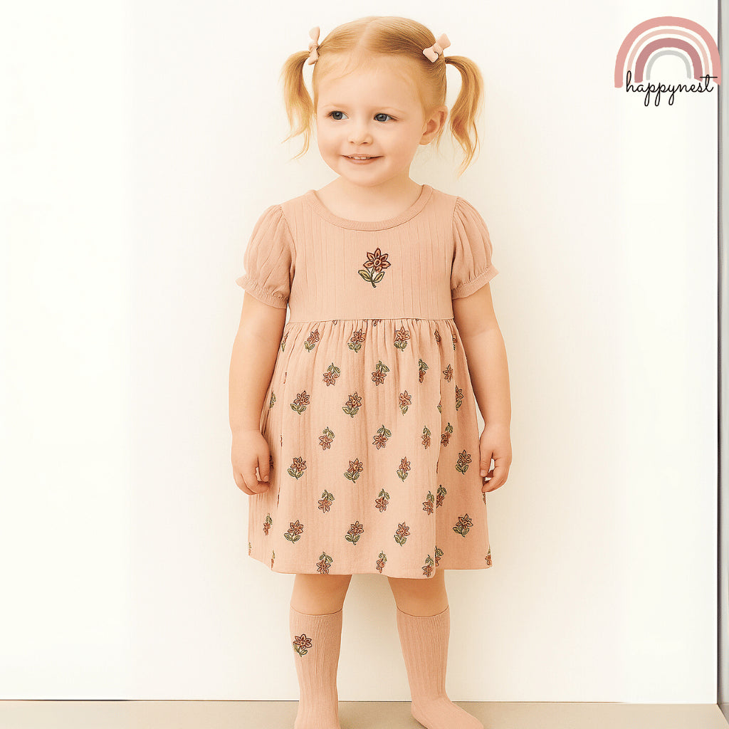 Rabbit Bear Baby Girl Dress Set 3pcs with Socks and Hair Clips Outfit 2-3 Years AA325