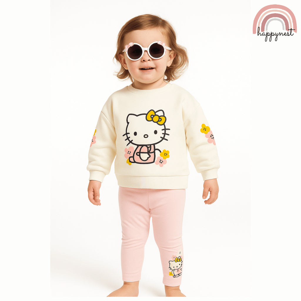 Hello Kitty 3PC Outfit – Long Sleeve Top, Pink Leggings & Sunglasses | 6–36M (SS560)