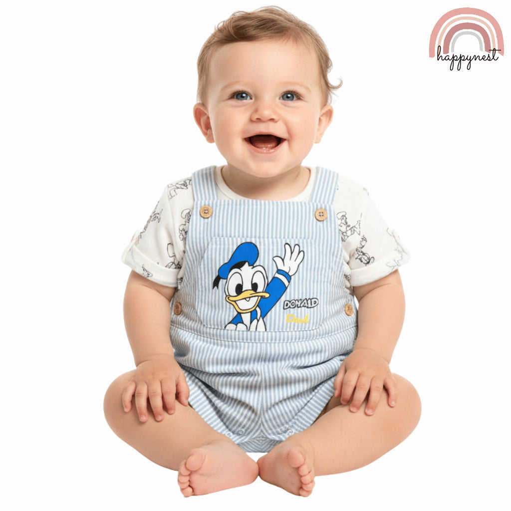 Donald Duck Baby 2-Piece Jumper Overalls + Shirt Outfit Set | 3–36M (AA357)