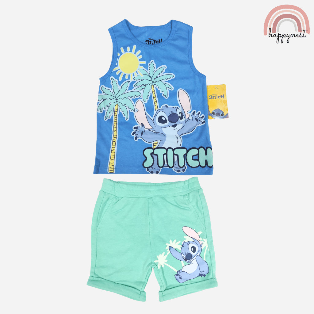 Stitch Boys Tank Top & Shorts OOTD Sando Set 12 Months to 4 Years AA402