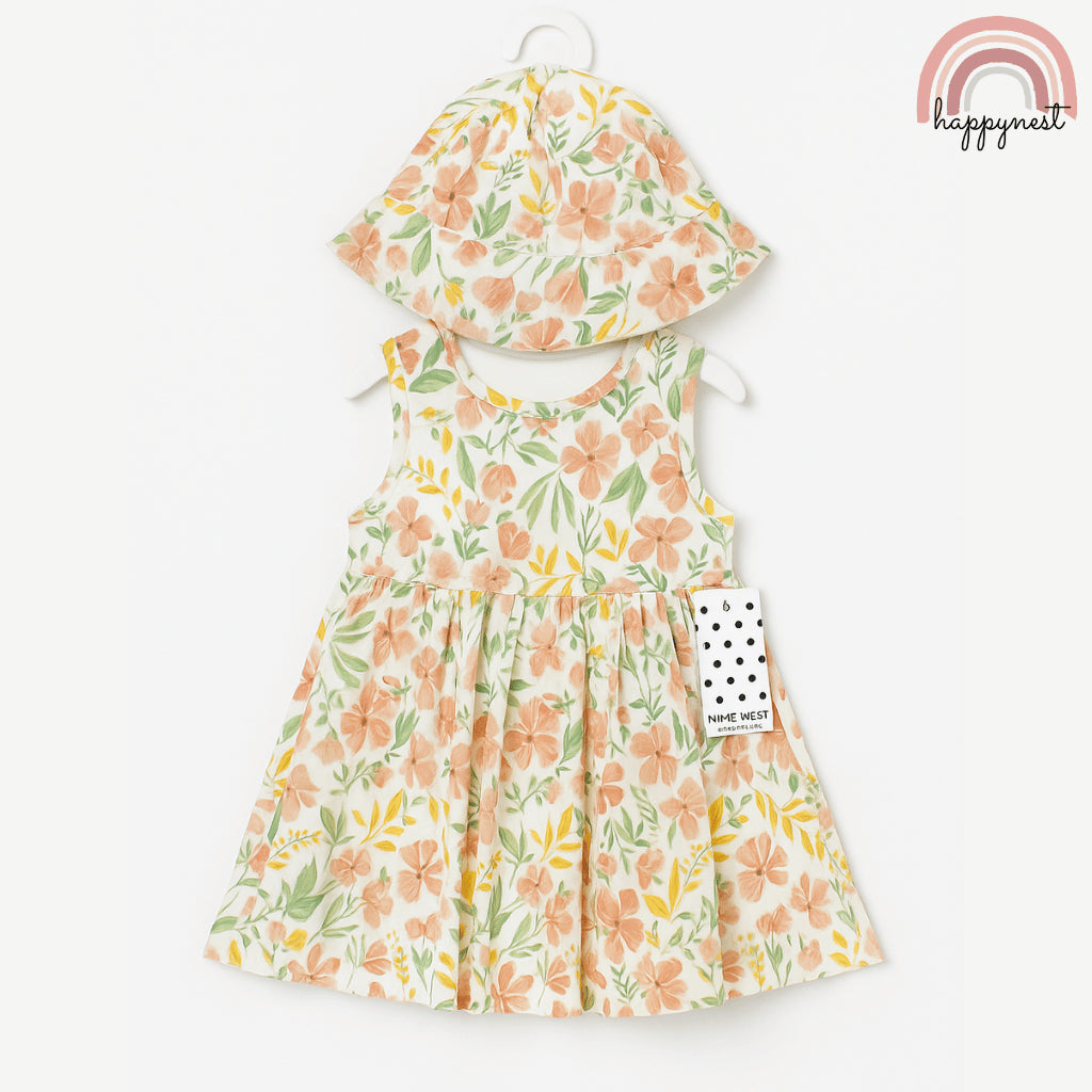 Nine West Floral Ruffle Dress for Girls 2-4 Years Old Summer Outfit AA384