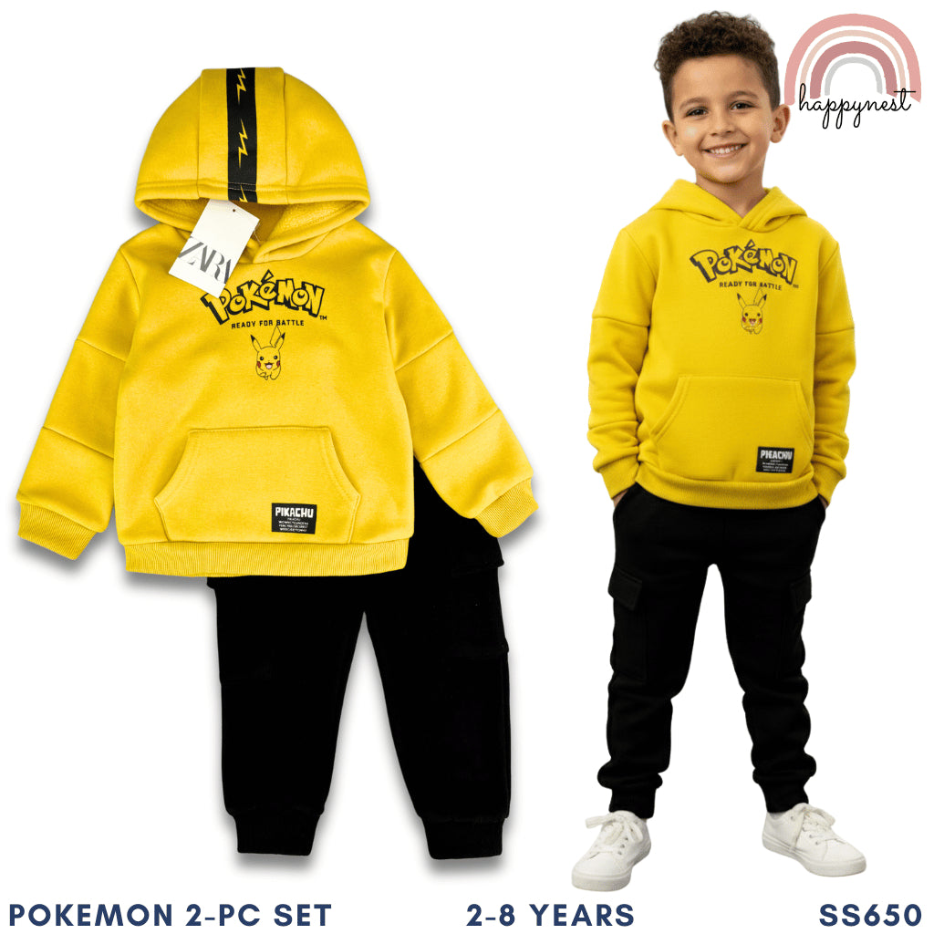 Pokemon Pikachu Hoodie & Pants Terno (2-8Y) | SS650