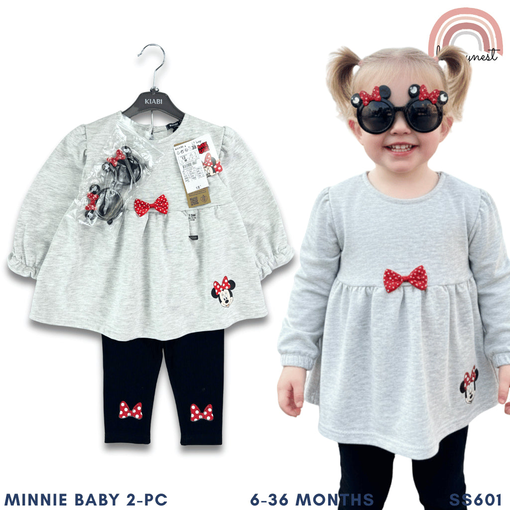 KIABI Minnie Shirt & Leggings Sunglasses Terno Set (6-36M) | SS601