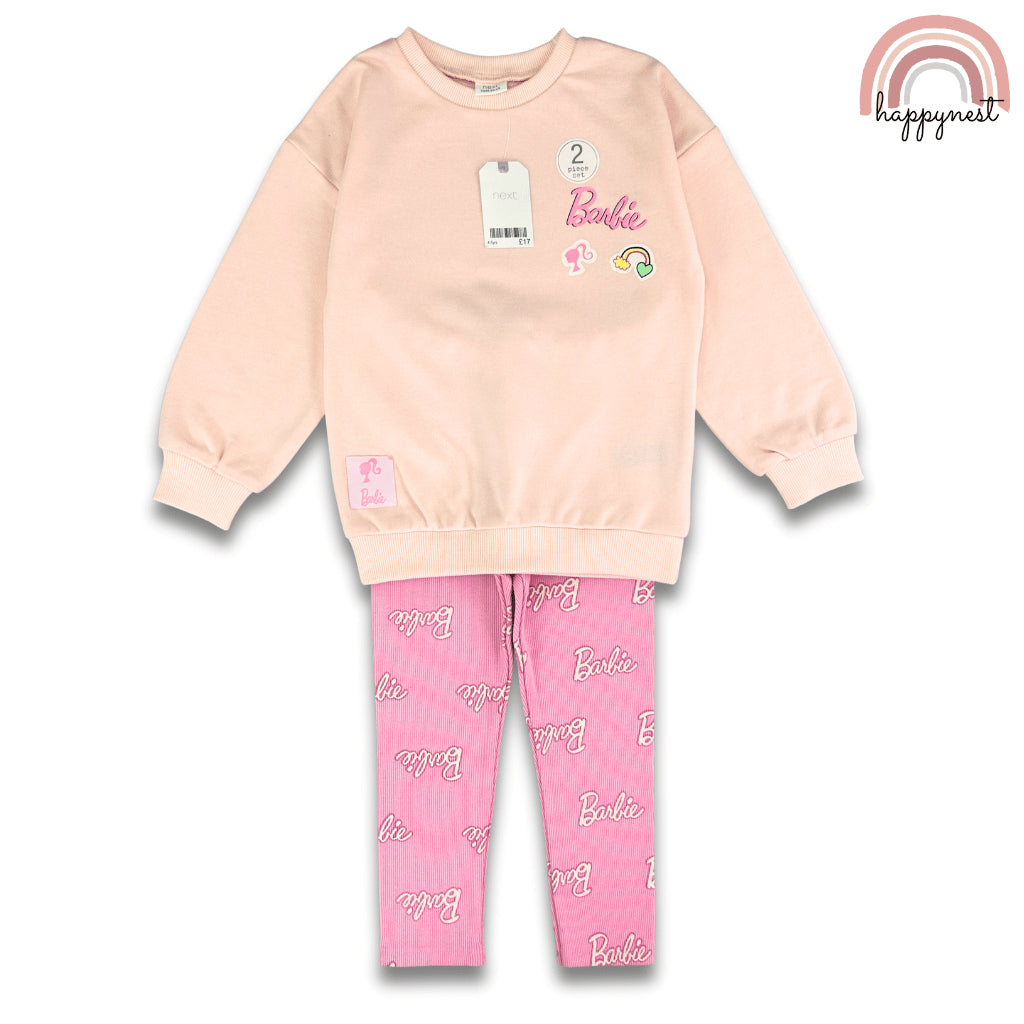 Barbie 2pc Terno Set for Kids Girls Cotton Sweater & Ribbed Leggings Pink 2-8Y SS625