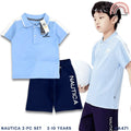 Nautica Kids 2-Pc Polo Set - Light Blue Shirt & Navy Shorts | Boys 2-10Y (AA471)