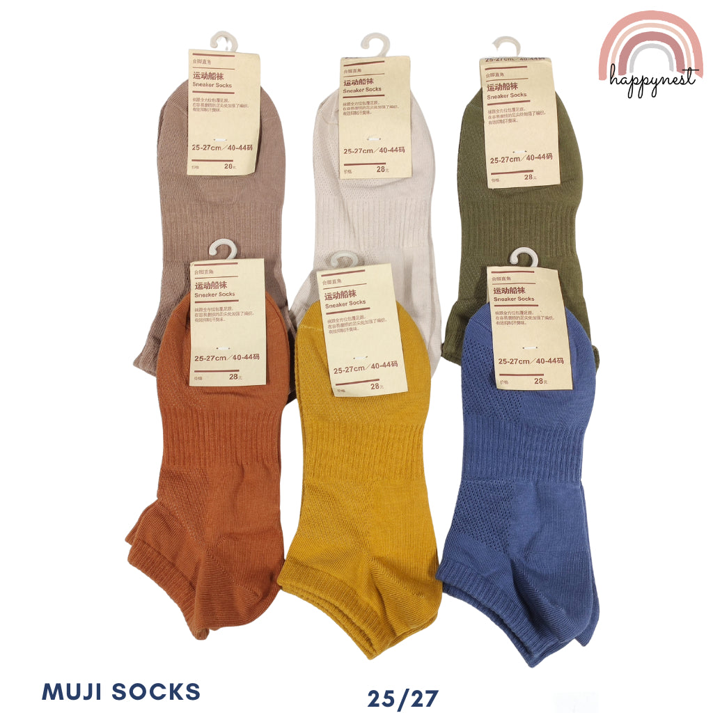 MUJ!-Style Unisex Socks High Quality Ankle Sock Plain Cotton Sock For Kids Color With Tag 4.5-7.5 US