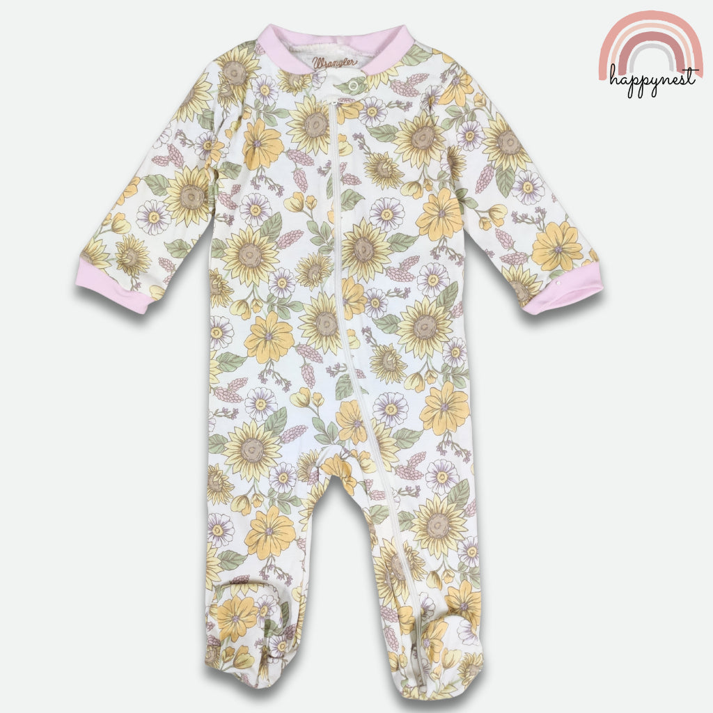 Wrangler Baby 2-Pc Sleepsuit & Headband Set | Sunflower Print (B57) 6-9 Months