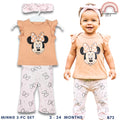 Minnie Baby Girl 3-Pc Flutter Set | Tan & Pink | 3 - 24 Months | B72