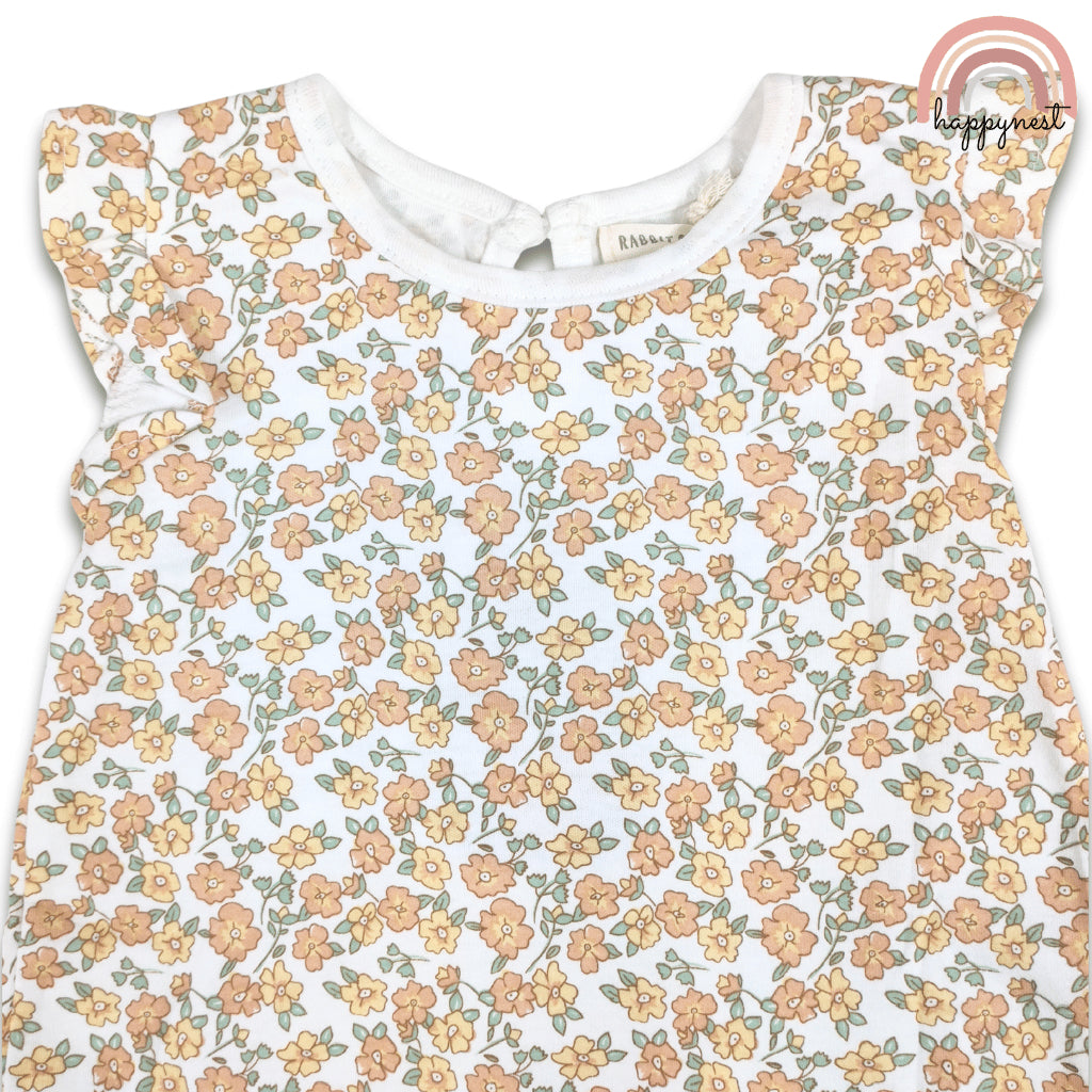 Rabbit Bear Floral Garden 2-PC Ruffle Tee & Pants (AA497) | 2-6Y