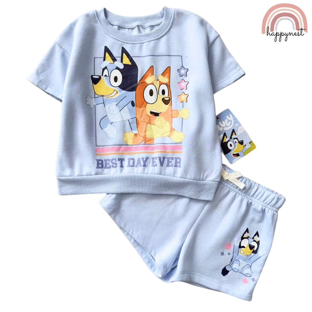 Bluey Outfit OOTD– Shirt & Shorts Set | Overruns Quality | 2–8 Years (AA299)