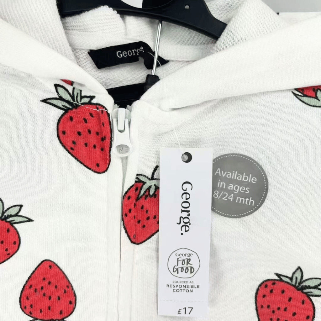 George 2-Piece Strawberry Zip Hoodie & Mint Jogger Baby Set (3–36 Months) | SS550