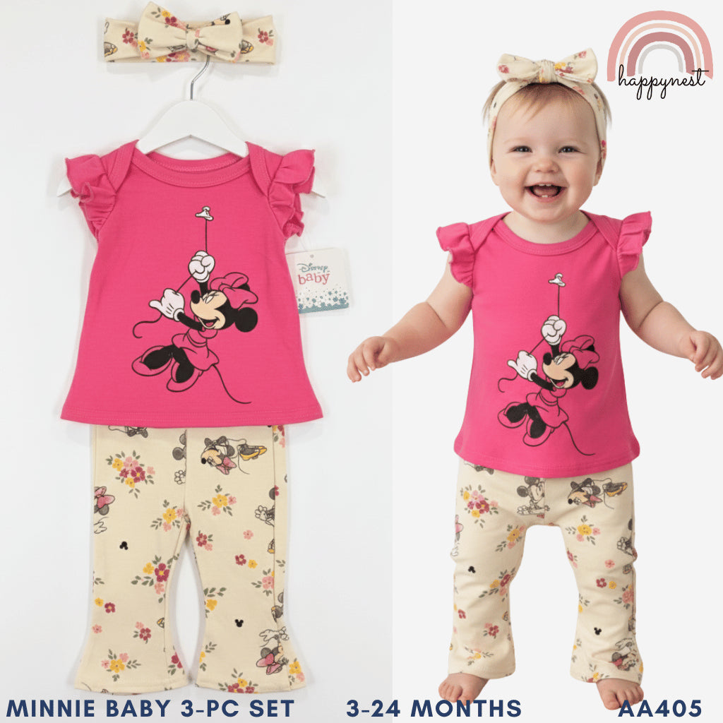 Minnie Mouse 3-Piece Terno Set for Baby Girls (3-24M) AA404