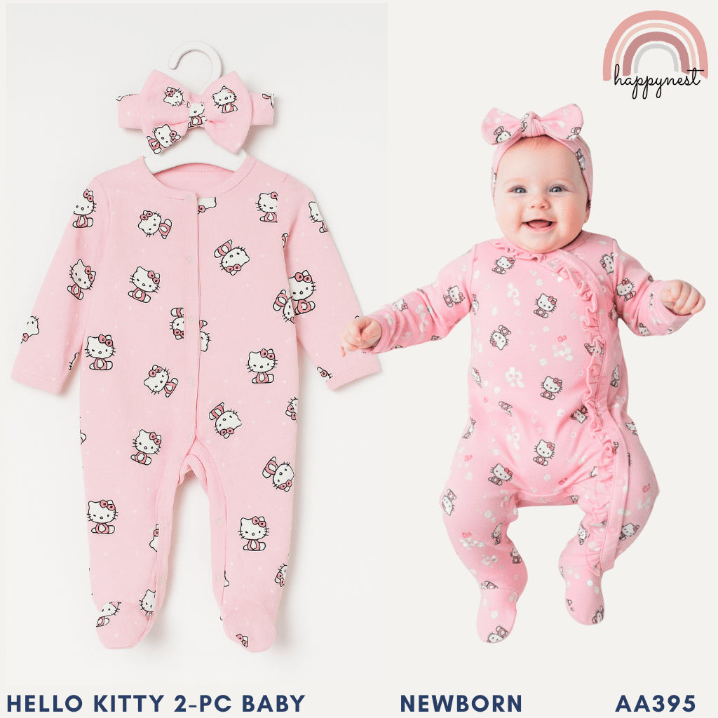 Hello Kitty Baby Footed Romper NB & 9M Soft Cotton Pajama Sleepsuit AA394