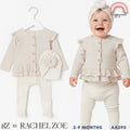 Baby 3-Piece Set Rachel Zoe Peplum Cardigan, Leopard Pants & Turban Hat Set 3-9M AA390