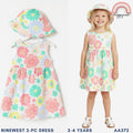 Nine West Floral Ruffle Dress for Girls 2-4 Years Old Summer Outfit AA384