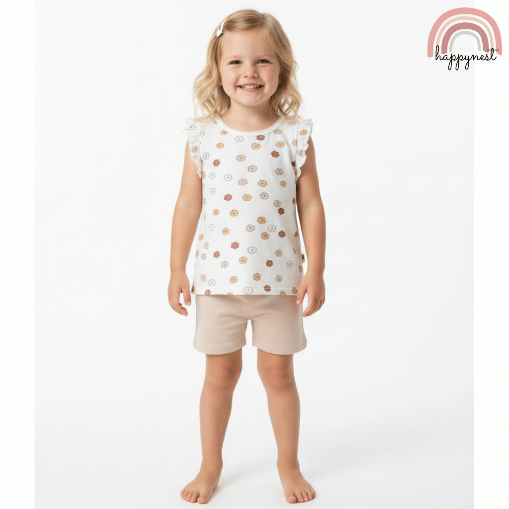 Rabbit Bear Floral Terno Set for Girls (2-4Y) | AA322