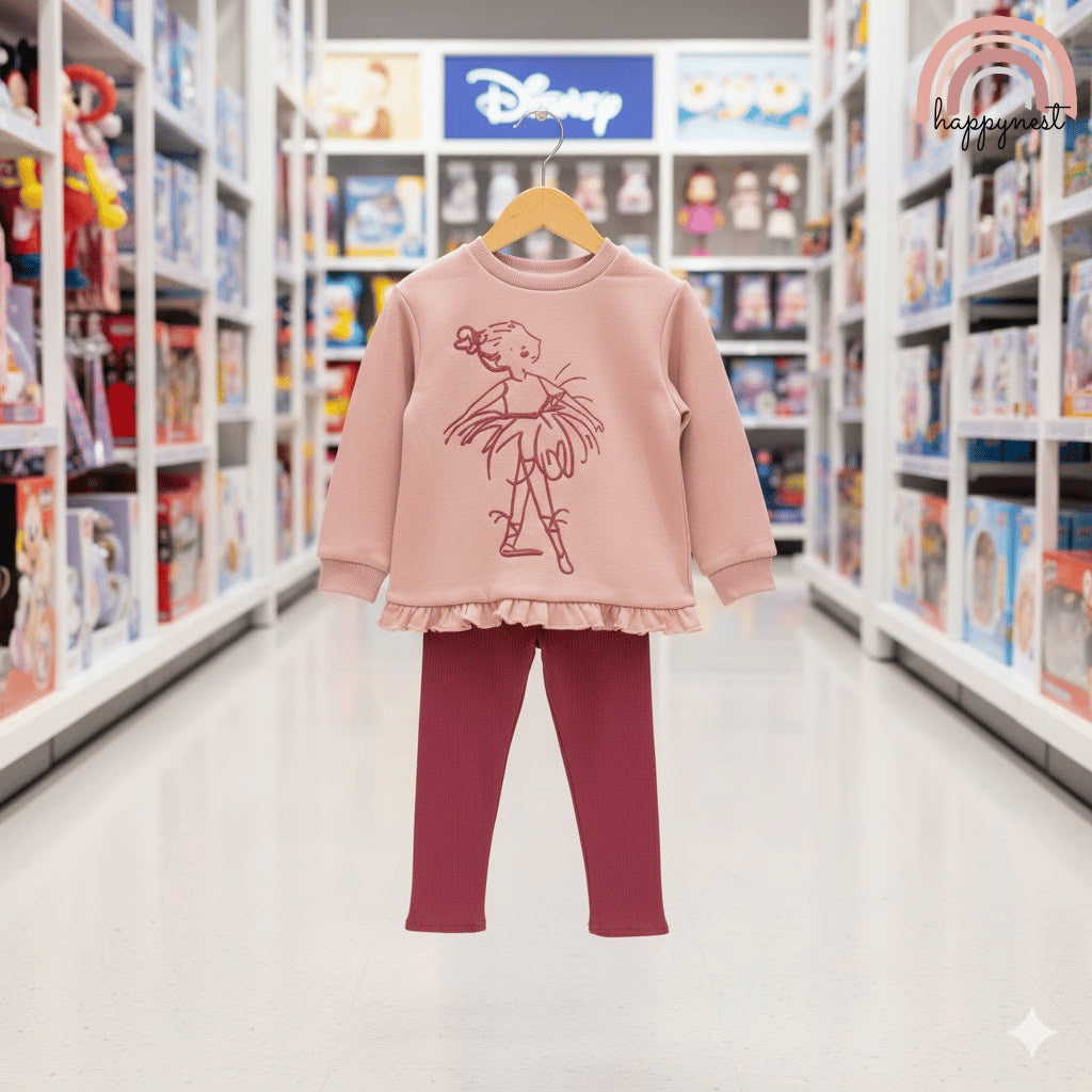 George Ballerina Girl Terno Set Ruffle Pullover (3-36M) | SS592