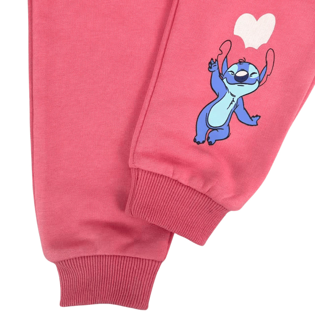 Stitch 2pc Terno Set for Kids Girls Fleece Sweatshirt Trousers Pink 2-8Y SS622