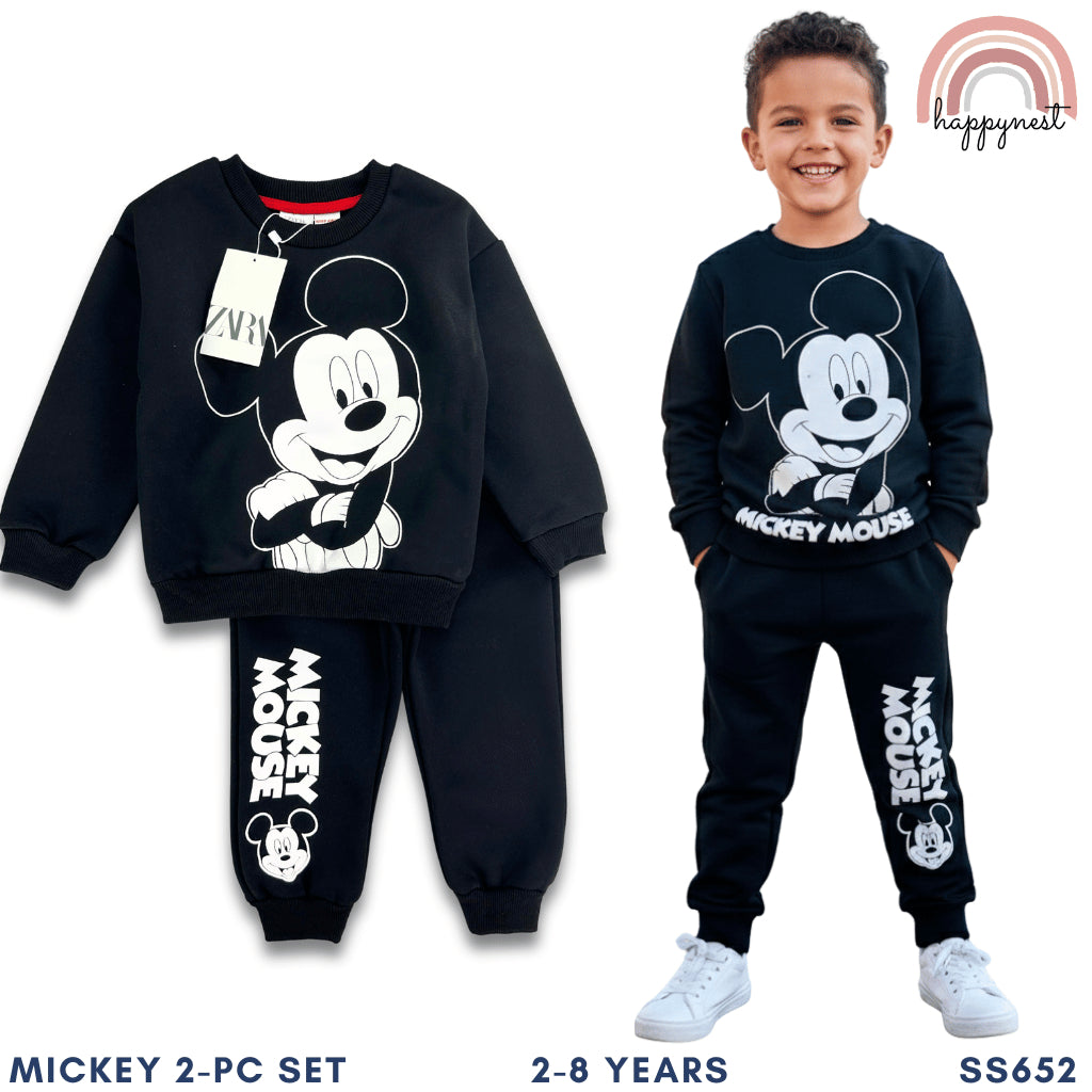 Mickey Mouse Kids Terno Set Sweatshirt Jogger Pants Black 2-8y SS652
