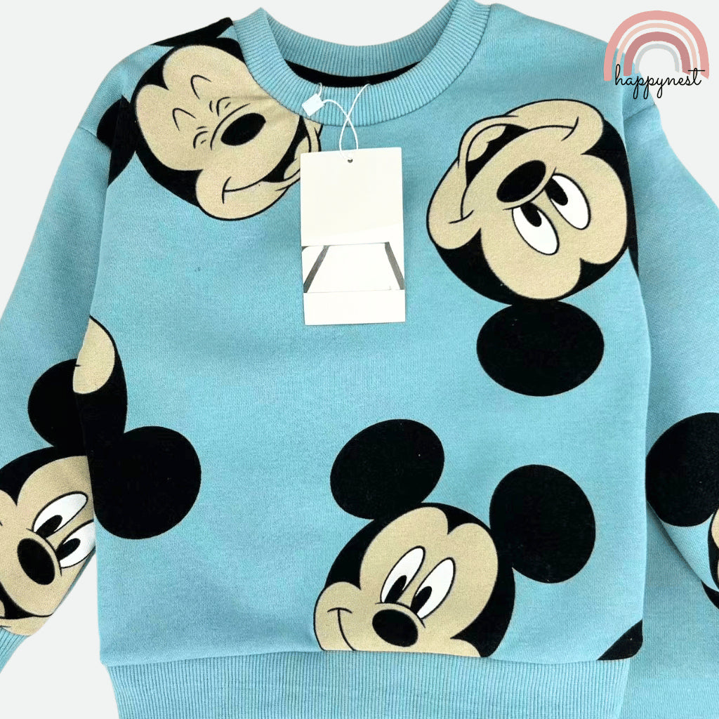 Mickey Mouse Boys 2-Pc Sweatshirt & Jogger Set | Teal Blue | 2-8 Years (SS675)