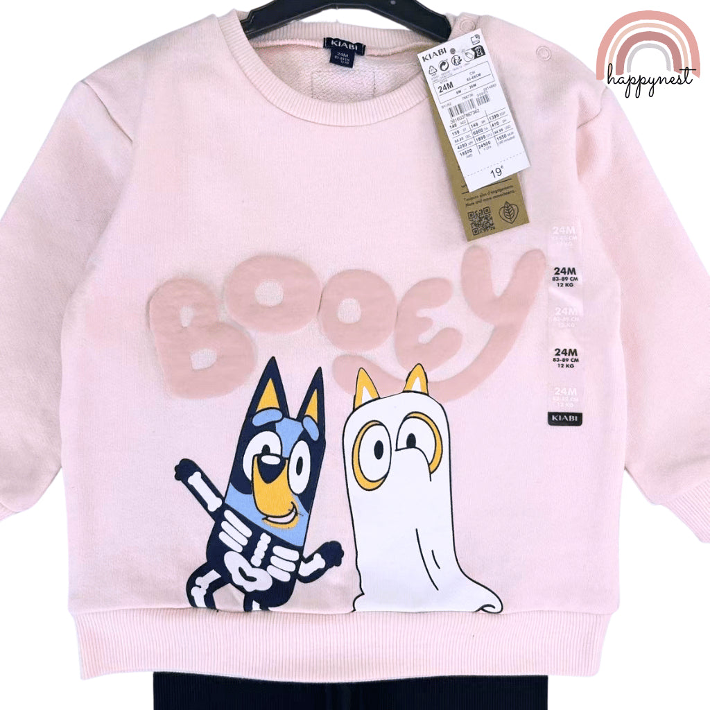 Bluey Kids Girls 2-Pc | Pink "Booey" Sweatshirt & Leggings | 3-36 Months (SS686)