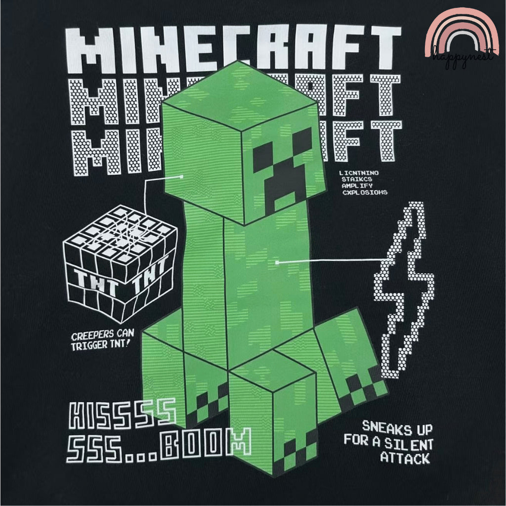 Minecraft Boys 2-Pc Gaming Hoodie & Joggers Set | Survival Mode Black Tracksuit | 2-8 Years (SS687)