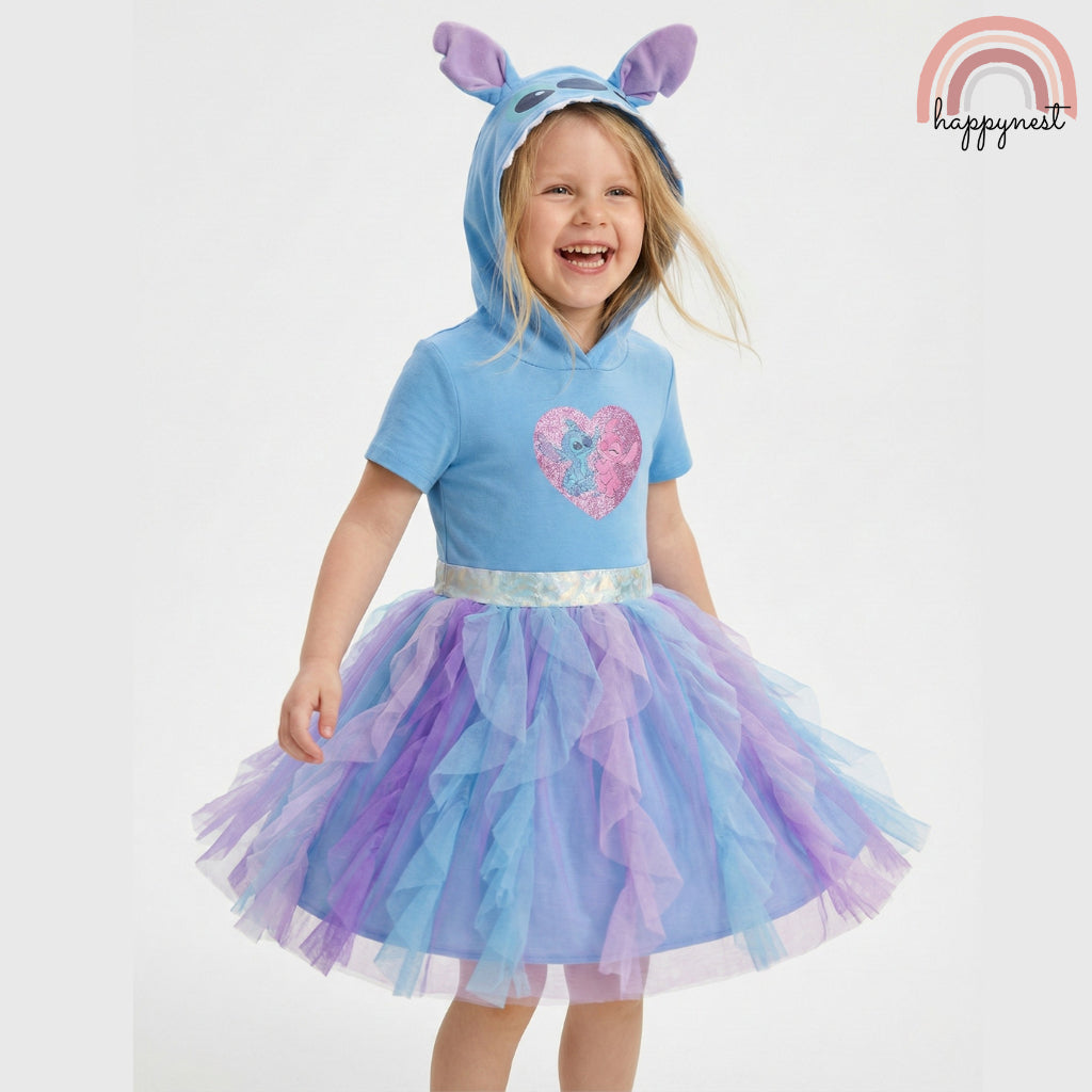Stitch & Angel Hooded Ruffle Tulle Dress - D3