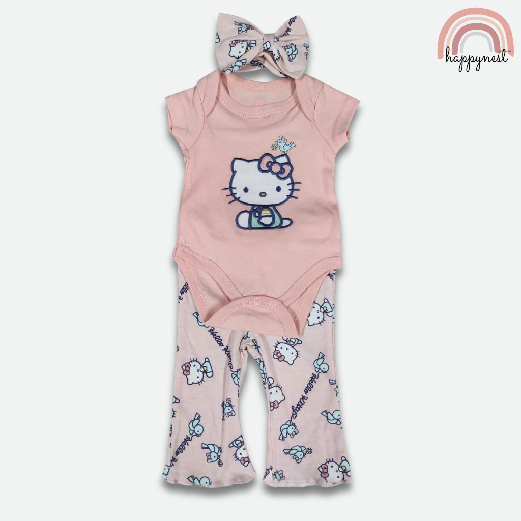 Hello Kitty 3-Pc Pink Flare Set | Bird & Bow Theme | 3-9 Months | B67