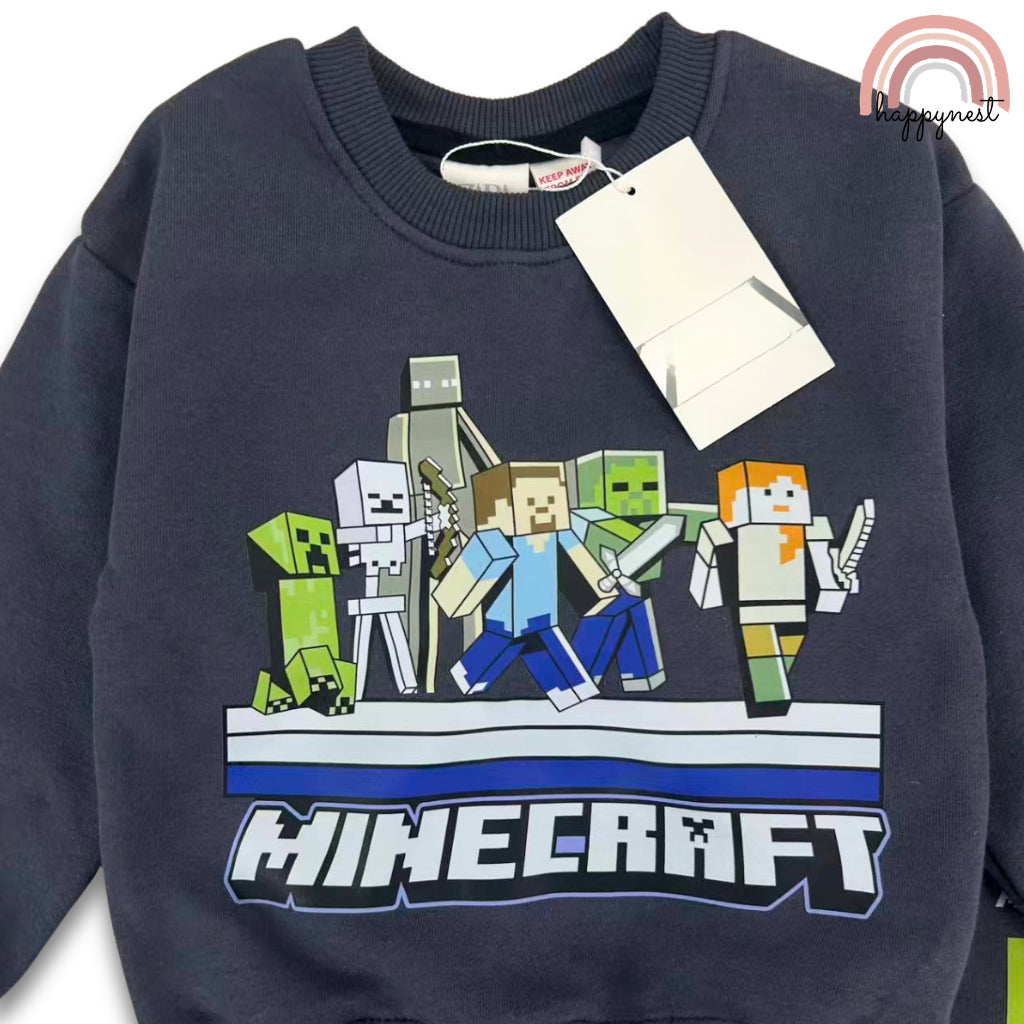 Minecraft Boy Tracksuit 2-PC Sweatshirt & Joggers Set (SS690) | 2-8Y