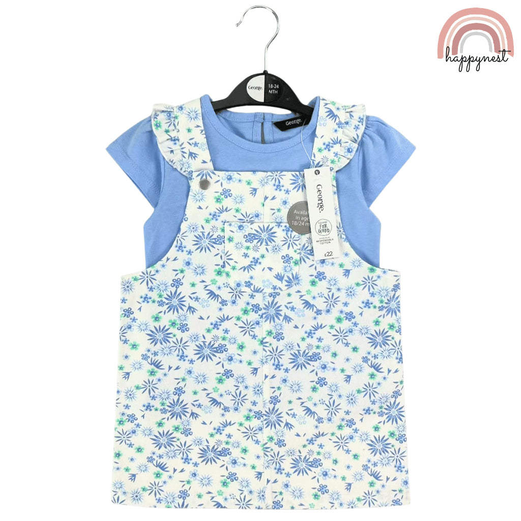 Blue Baby Jumper Daisy 2-Piece + Shirt Set (3–36 Months) | AA361