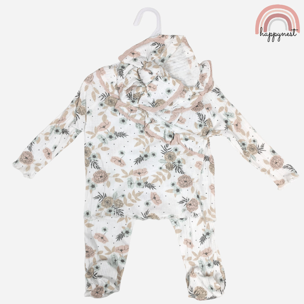 Rachel Zoe Floral Kimono Footie Set for Baby Girls 3-9M AA388