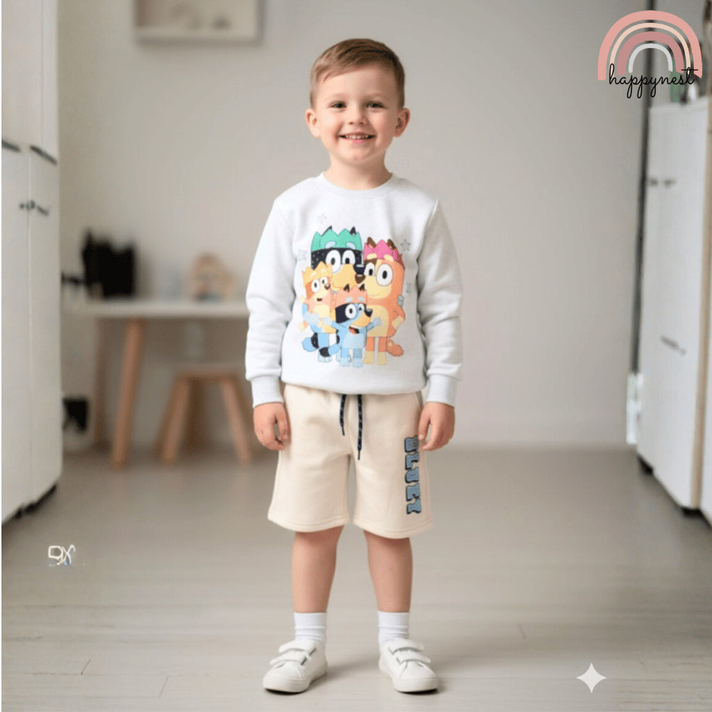 Bluey Terno Set for Kids | Boys Pullover & Shorts | AA409
