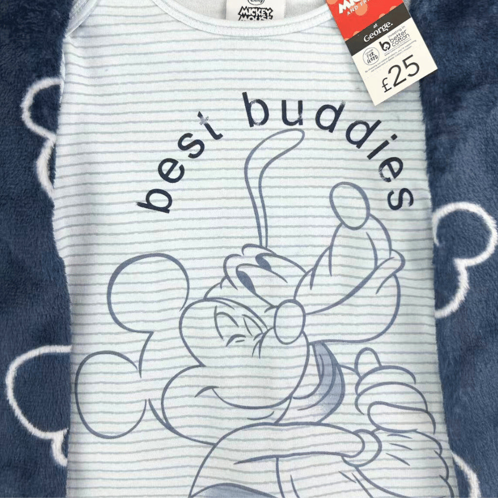 Mickey Fleece Robe Pajama Terno Set (3-36M) | AA439