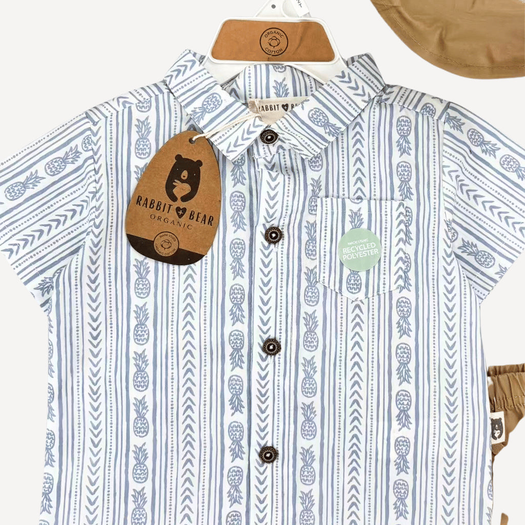 Rabbit Bear 3-PC Terno w/ Cargo Shorts & Hat (1-4Y) | AA437