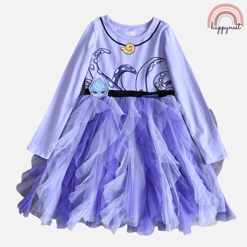 Disney Ursula Villain Tulle Dress for Girls (4-14Y) | AA435