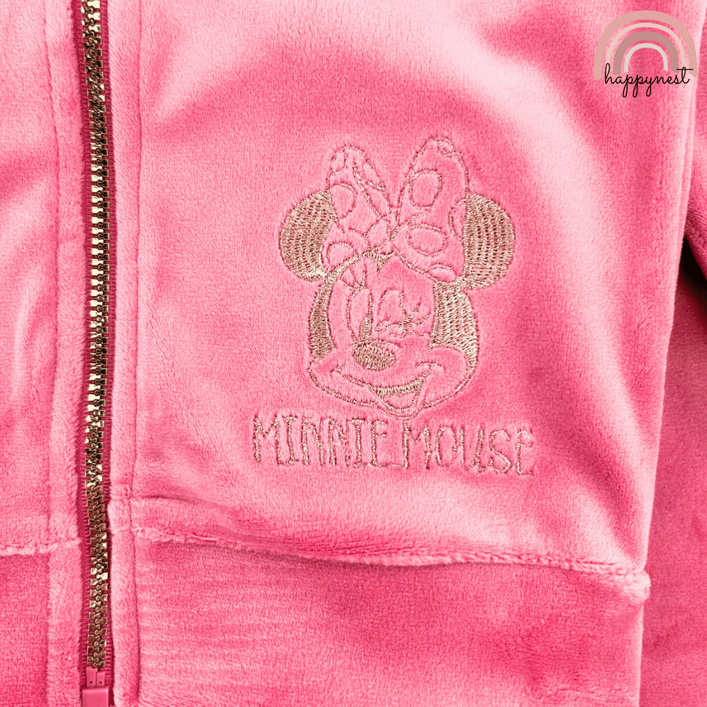 Baby Girl Minnie Dusty Rose Velour Terno (3-36M) | SS589