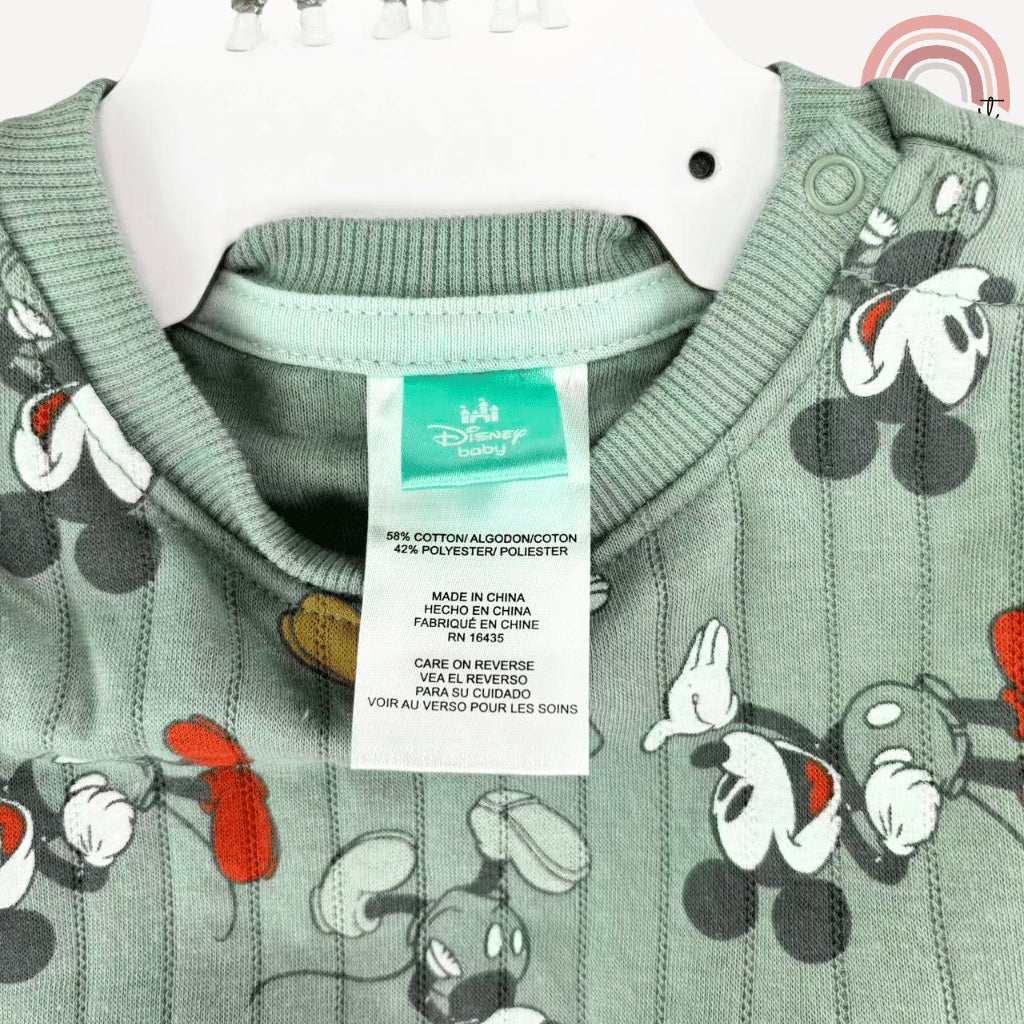 MICKEY MOUSE Disney 4PC Set Baby Toddler Pajama Sleepwear Bodysuit 9M-2Y AA442
