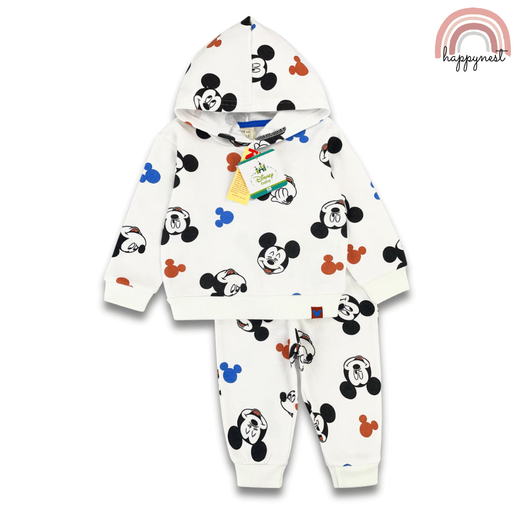 Mickey Mouse White Hoodie & Pants Set for Boys 6-36M SS637