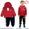 Chicago Bulls Hoodie Terno Set Kids Sweatshirt Jogger Pants Red 2-8Y SS651