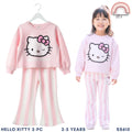 HELLO KITTY Girls Kids 2PC Set Pink White Sweater Striped Pants Fashion School 3-8Y SS615