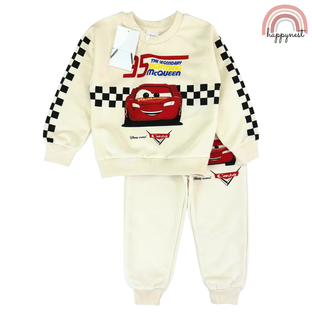 Lightning McQueen Boy OOTD 2-Pc Tracksuit - Cozy Sweatshirt & Joggers (Ages 2-8) SS671